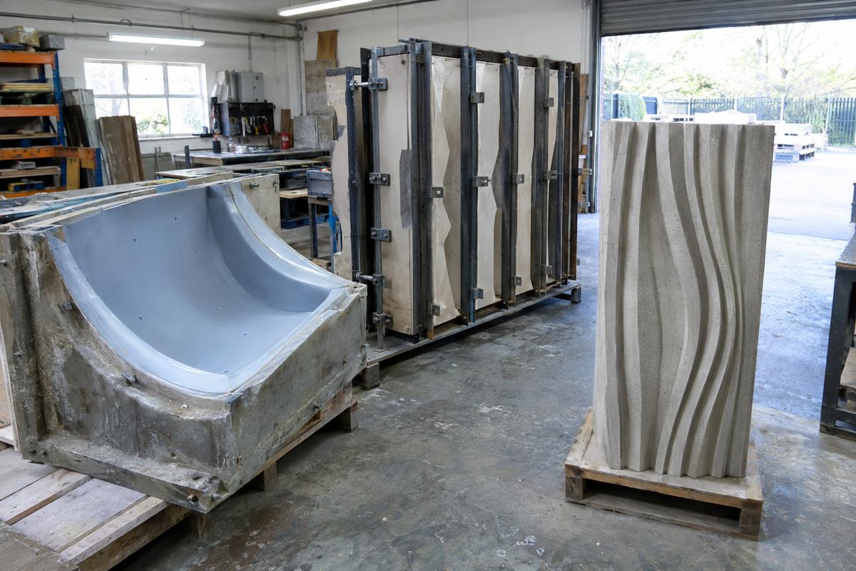 GRC shell mould, matched panel set and bespoke relief sample