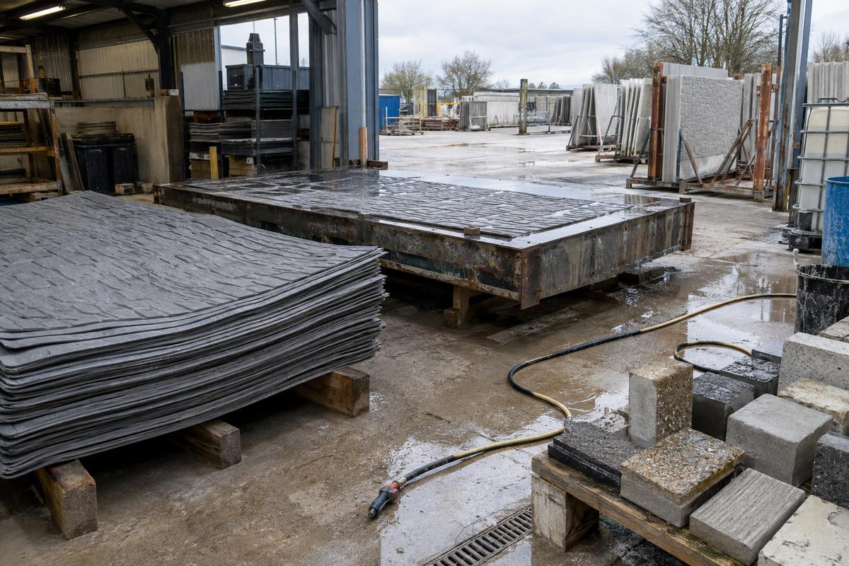 Formliners stored and used in a precast yard environment