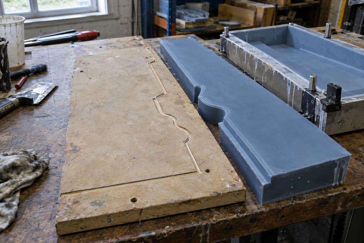 Scribed pattern and backing frame used to register splice segments