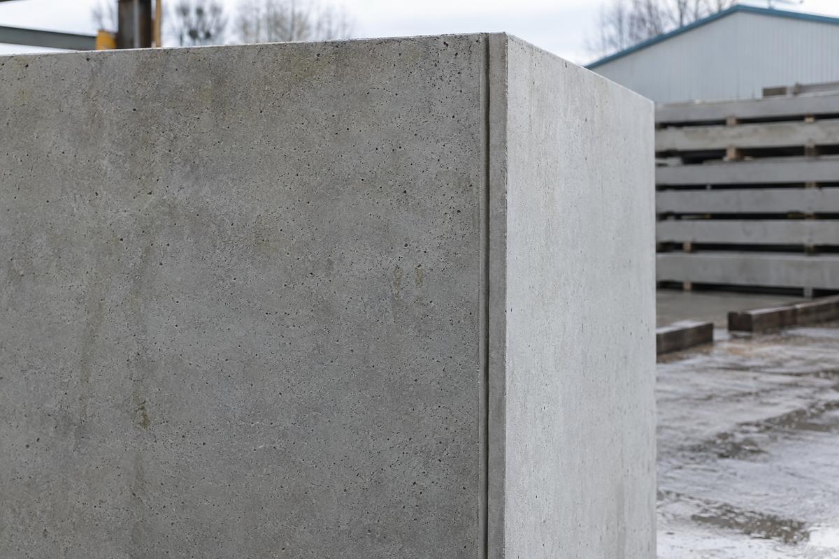 Precast panel seam hidden in reveal and arris detail
