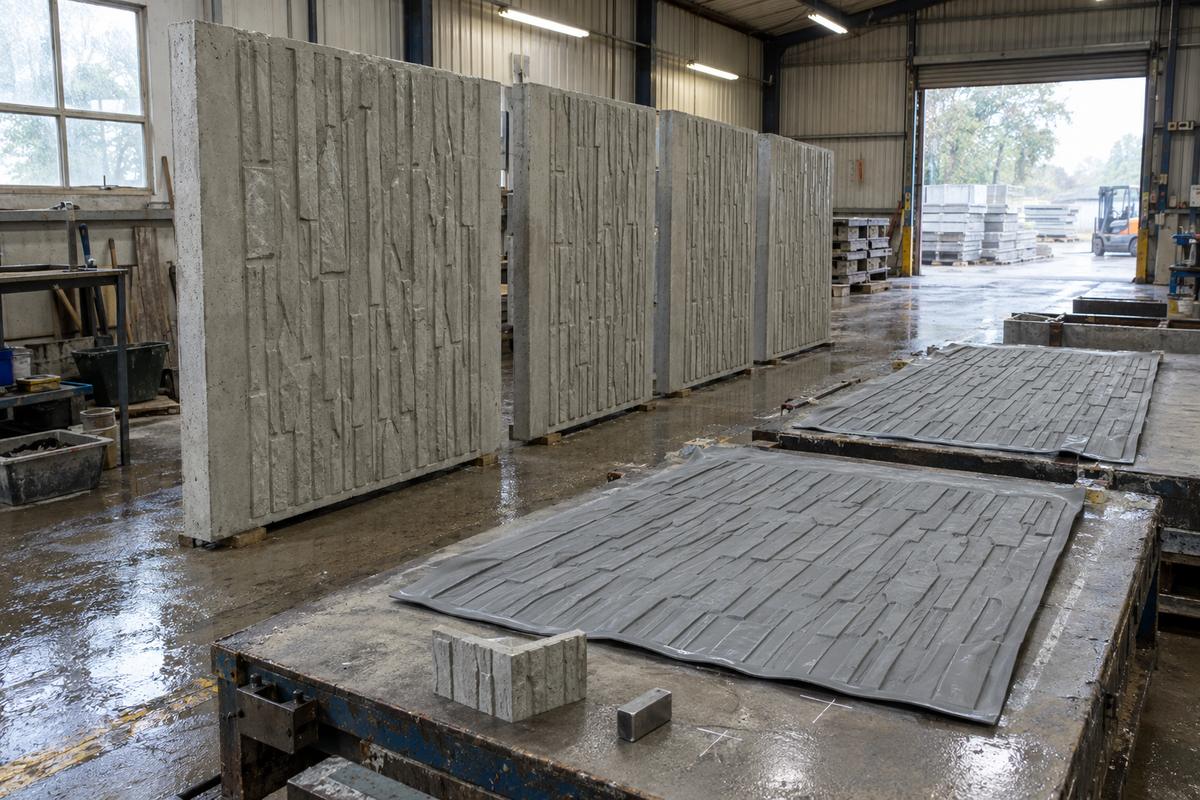 Matching textured panels and duplicate formliners being checked for consistency