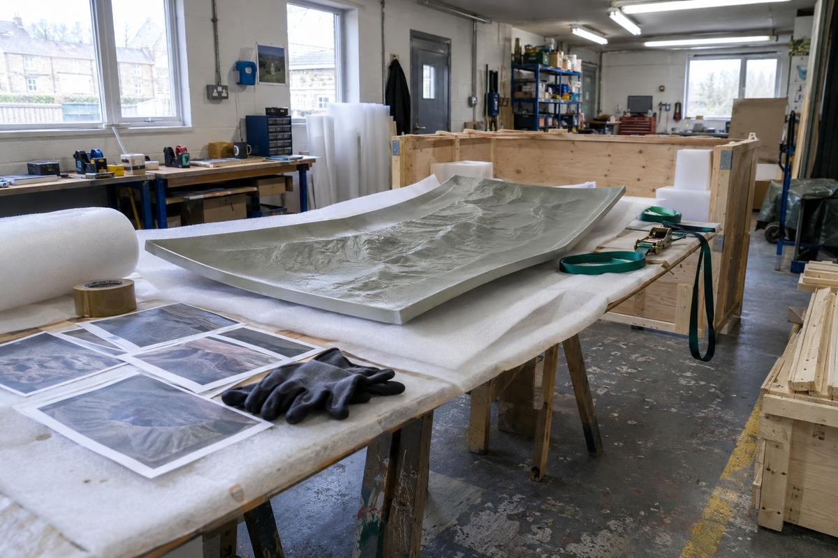 Finished mould inspected and packed for delivery to site