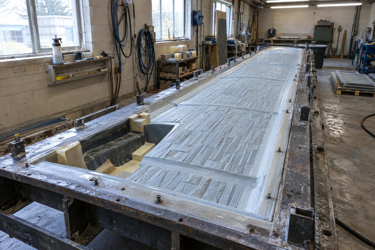 Cladding formliner sections in casting bed with difficult relief areas