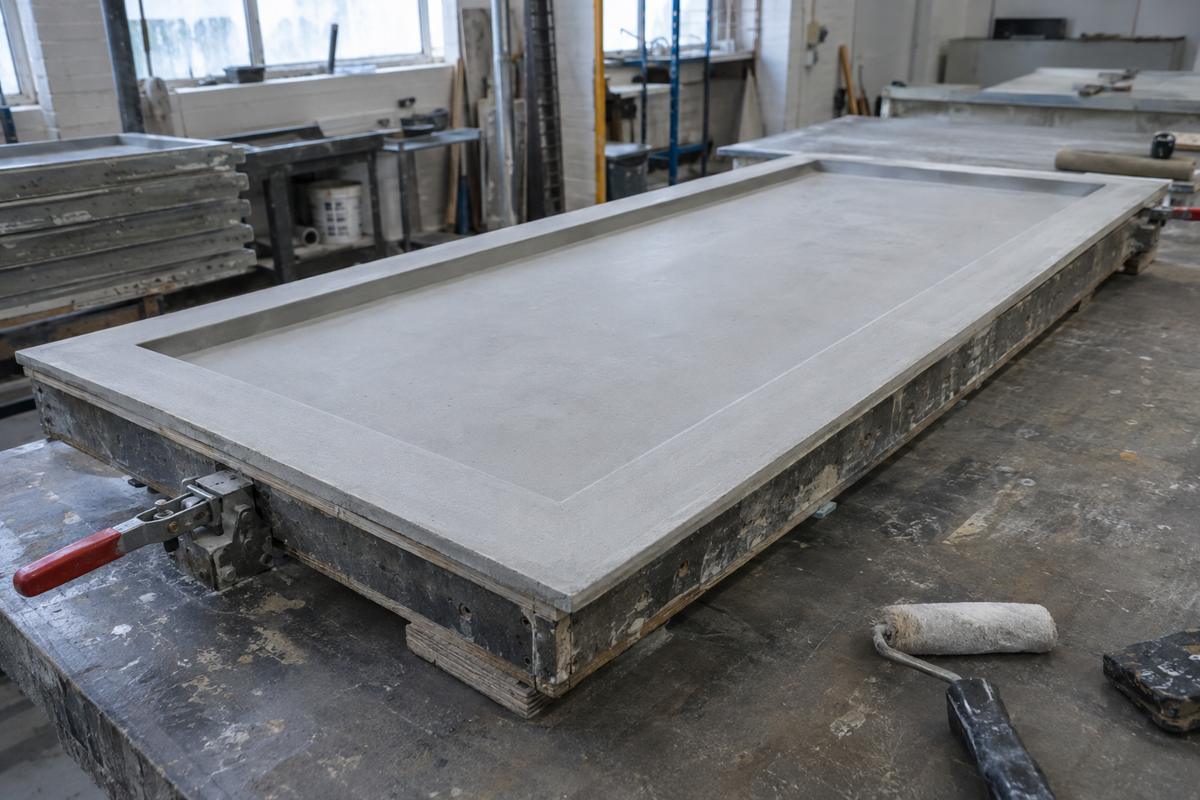 GRC panel face mould with crisp integral returns