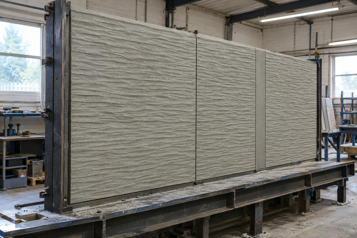 Modular formliner sections joined so texture continues across the seams