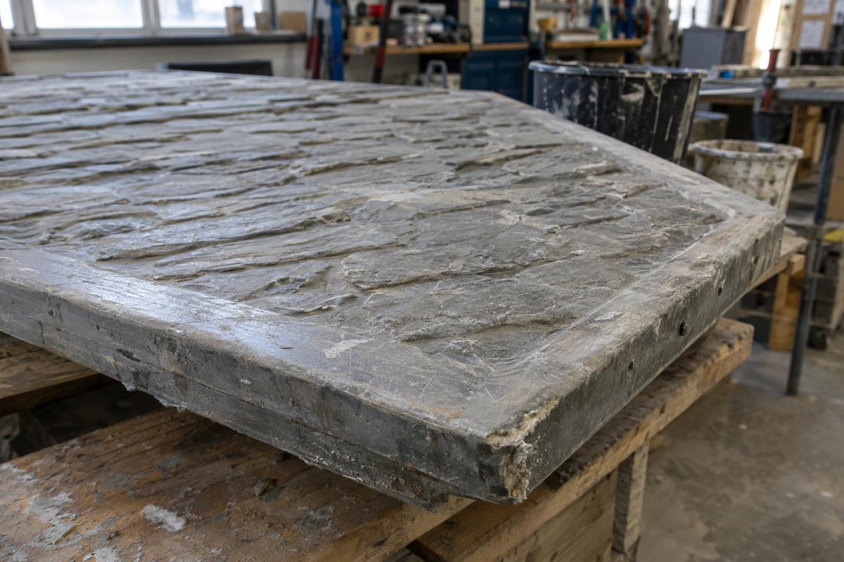 Worn textured formliner with softened edges and surface grazing