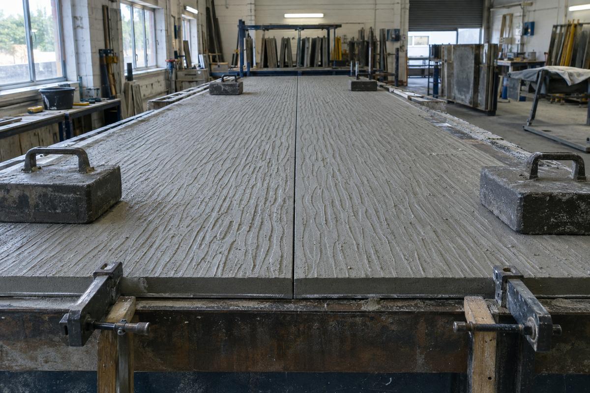 Large-format liner sections aligned with texture matched across splice