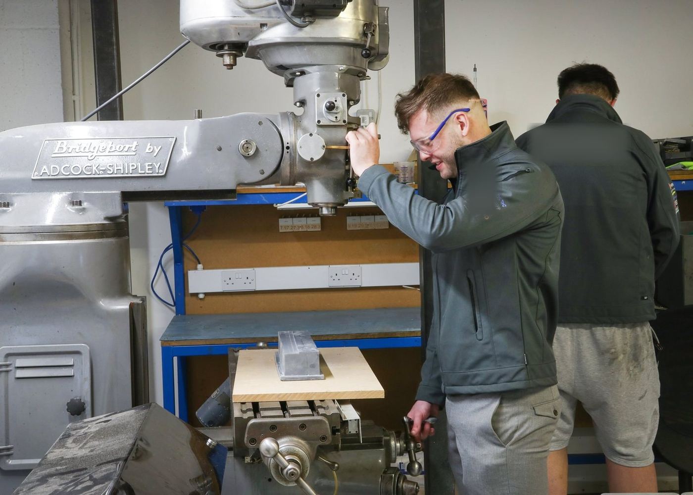 Milling machine in use in the TCI workshop.