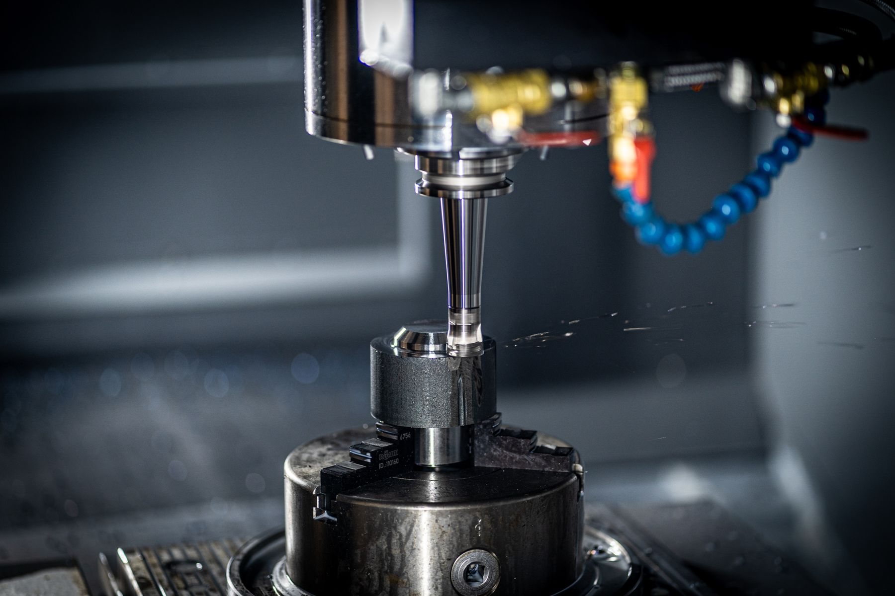 CNC spindle cutting with coolant