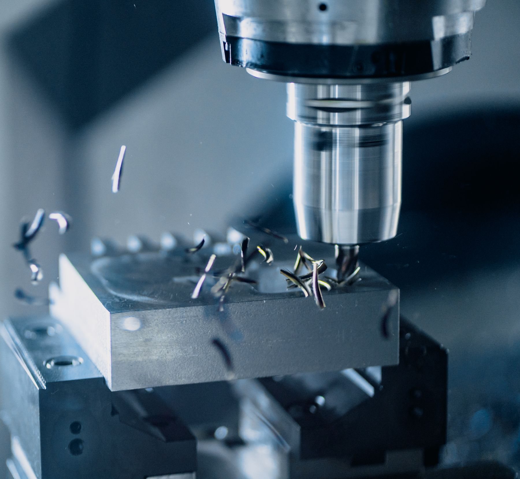 CNC machining process photograph